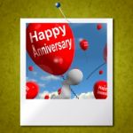 Happy Anniversary Photo Shows Cheerful Festivities And Parties Stock Photo