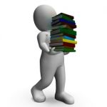 Student Carrying Books Shows Education Stock Photo