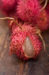 Fresh Rambutan Fruits Stock Photo