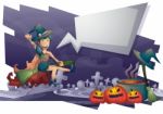 Cartoon  Halloween Background With Separated Layers For Game And Animation Stock Photo