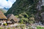 Aguas Calientes, The Town And Railway Station At The Foot Of The Stock Photo