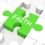 Faith Jigsaw Showing Spiritual Belief Or Trust Stock Photo