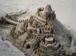 Sand Sculpture On The Bank Of The River Thames Stock Photo