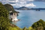 View Towards Cathedral Cove Stock Photo