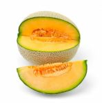 Cantaloupe Melon Slices Stock Photo