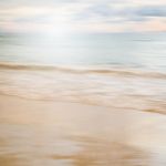 An Abstract Seascape With Blurred Panning Motion On Paper Backgr Stock Photo