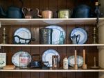 Interior View Of Kitchen Utensils At Michelham Priory Stock Photo