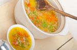 Syrian Barley Broth Soup Aleppo Style Stock Photo