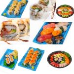 Japanese Sushi Collage Stock Photo