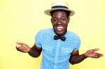 Smiling African Guy Wearing Hat Stock Photo