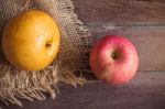 Pear On Wooden Table Stock Photo