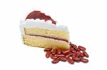 Strawberry Cake Shop White Background Stock Photo