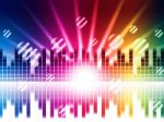 Bright Colors Background Shows Sound Light Waves And Circles
 Stock Photo