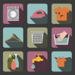 Laundry Flat Icon Stock Photo