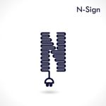 Creative N- Letter Icon Abstract Logo Design  Template Stock Photo