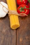 Italian Basic Pasta Ingredients Stock Photo