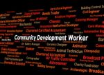 Community Development Worker Shows White Collar And Advance Stock Photo