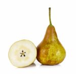 Brown Pear Isolated On A White Background Stock Photo