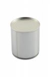 Closed Tin Can On White Background Stock Photo