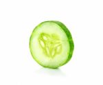 Slice Cucumber Isolated On The White Background Stock Photo