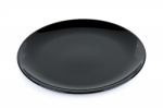 Black Plate Isolated On White Background Stock Photo