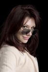 Portrait Of  Young Woman Whit Glasses Stock Photo