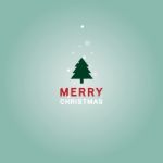 Merry Christmas Tree And Text Flat Stock Photo