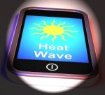 Heat Wave On Phone Displays Hot Weather Stock Photo