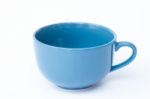 Blue Ceramic Bowl On White Background Stock Photo