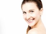 Face Of Beautiful Woman With Clean Fresh Skin Stock Photo