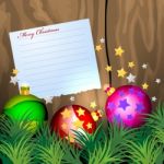 Notepaper With Christmas Balls Stock Photo