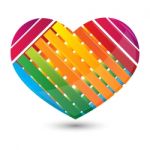 Striped Multicolored Heart Shape Stock Photo