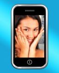 Young Woman On Mobile Phone Stock Photo