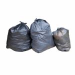 Black Plastic Garbage Isolated White Stock Photo