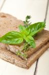 Bread Basil And Thyme Stock Photo