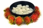 Rambutan In Syrup Stock Photo