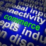 Commerce Word Cloud Shows Commercial Activities Stock Photo