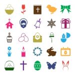 Easter Icons Set Stock Photo