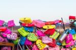 Seoul - February 1 : Love Padlocks At N Seoul Tower Or Locks Of Love Is A Custom In Some Cultures Which Symbolize Their Love Will Be Locked Forever At Seoul Tower On February 1,2015 In Seoul,south Korea Stock Photo