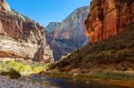 Cliffs Beside The Virgin River Stock Photo