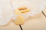 Heart Shaped Shortbread Valentine Cookies Stock Photo