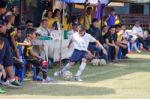 Bangkok, Thailand - Nov 2016: In The Nov 23, 2016. Youth Soccer Match, In Pieamsuwan Elementary School Stock Photo