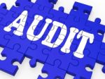 Audit Puzzle Showing Auditor Inspections Stock Photo