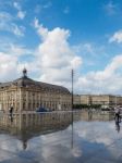 Miroir D'eau At Place De La Bourse In Bordeaux Stock Photo