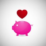  Love Heart Piggy Bank Stock Photo