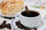 Coffee And A Piece Of Cake Stock Photo