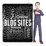 Blog Sites Shows Board Online And Website 3d Rendering Stock Photo