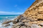 Rocky Mountain At Coast Of Kefalonia Greece Stock Photo