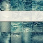 Collage Set Of Jeans Background With Blank For Text Stock Photo