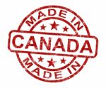 Made In Canada Stamp Stock Photo